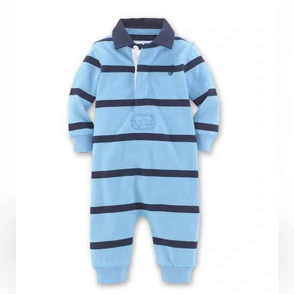 RALPH LAUREN | baby boy rugby stripe coverall - Picture 1 of 7